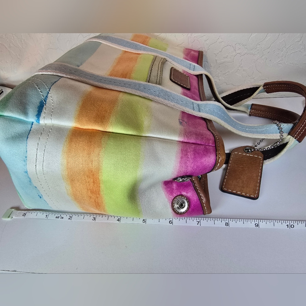 Coach Hampton Multicolor Sherbert Canvas Vintage Tote Bag With COA - Picture 15 of 17